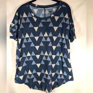 The North Face Geometric Design Woman's T-shirt Blue And White Size Large